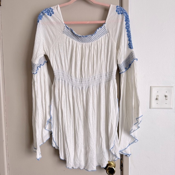 Free People White Ruffled Asymmetrical Blouse - Picture 4 of 8